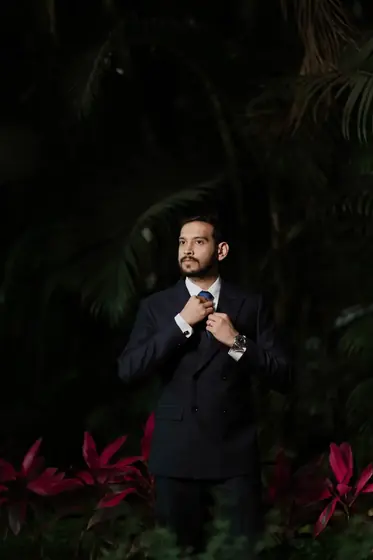 Navy, at night — Arjith & Vani, Hubballi