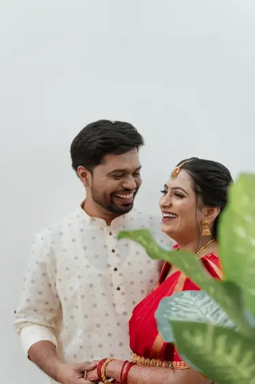 Laughing, close — Likitha & Arun, Shivamogga